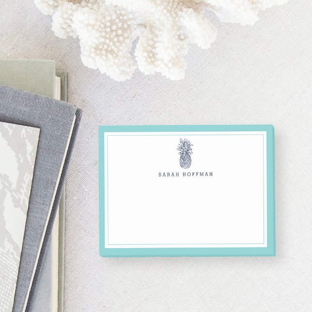 Post-it® Prép ananas | Aqua & Navy personnalisé (Créateur téléchargé)
