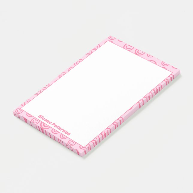 Post-it® Preppy personnalisé rose mignon (Incliné)