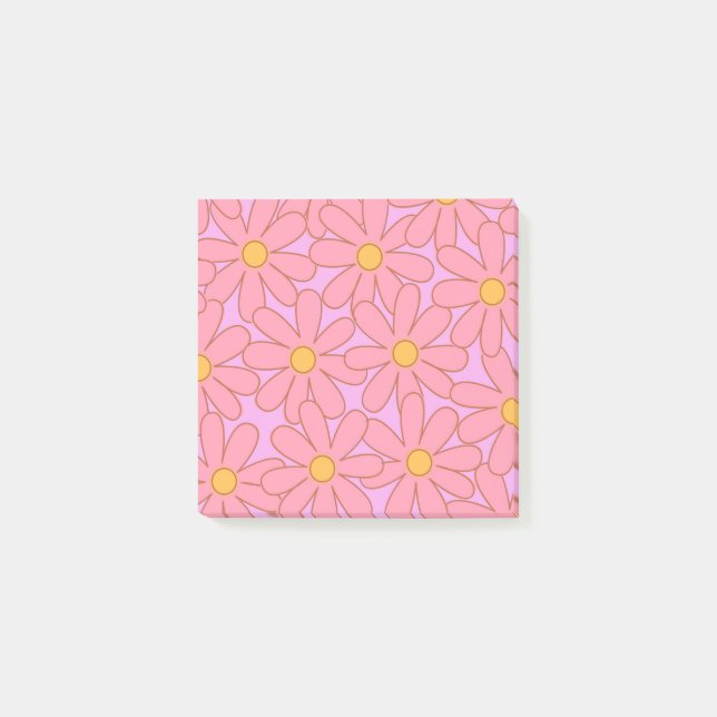Post-it® Preppy rose violet Floral simple Motif de fleurs (Devant)