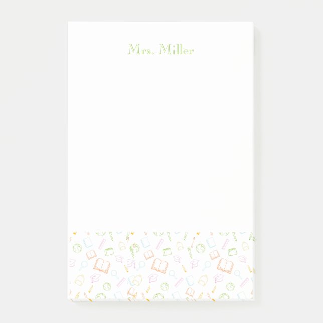 Post-it® Preppy Teacher Post-It Notes (Devant)