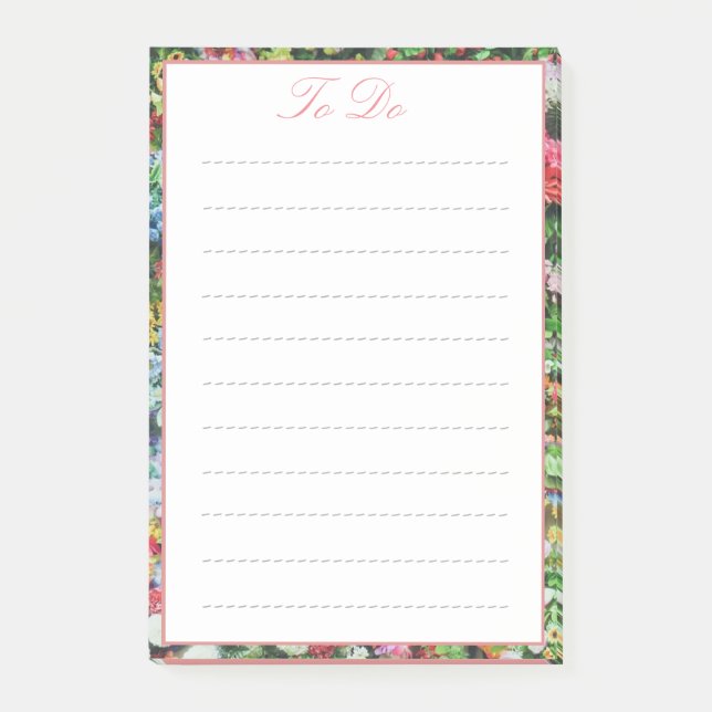 Post-it® Pretty Floral Border To Do List (Devant)