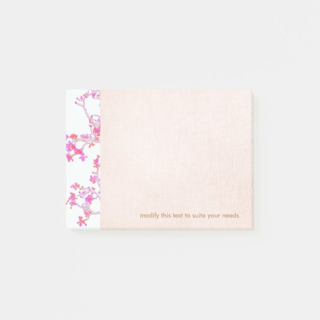 Post-it® Pretty Pink Floral Buds Branch (Devant)