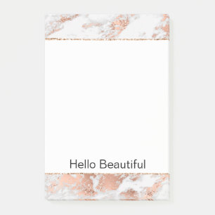 Post-it® Pretty Rose Gold White Glitzy Marble