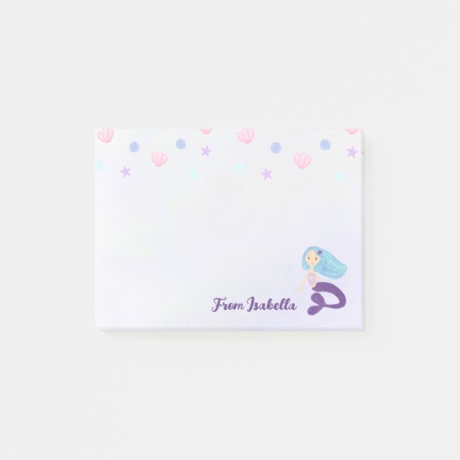 Post-it® Princesse Sirène Pastel Turquoise et Violet (Devant)
