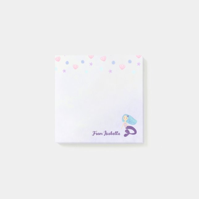 Post-it® Princesse Sirène Pastel Turquoise & Violet (Devant)