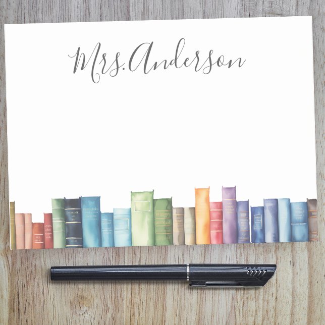 Post-it® Professeur de bibliothécaire de livres aquarelle (Créateur téléchargé)