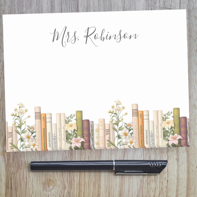 Post-it® Professeur de livres et de bibliothécaire Fleur sa (Créateur téléchargé)