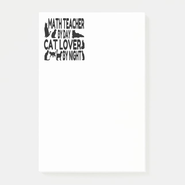 Post-it® Professeur de mathématiques Amoureux des chats (Devant)