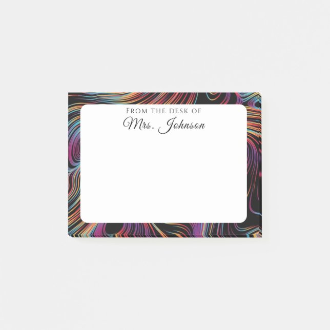 Post-it® Professeur de motif de arc-en-ciel abstrait modern (Devant)