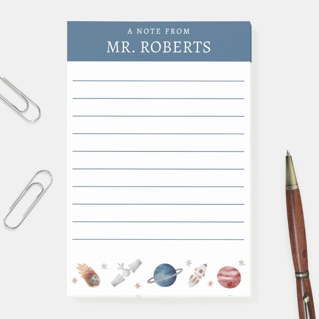 Post-it® Professeur de sciences sur l'espace et les planète (Créateur téléchargé)