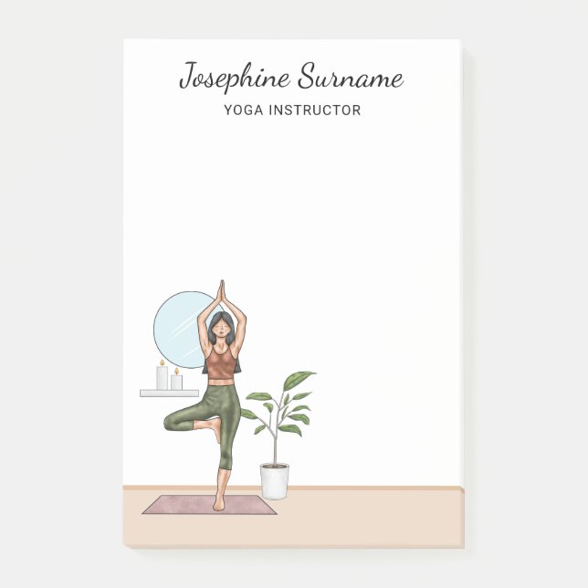 Post-it® Professeure de yoga fille à l'entraînement en pose (Devant)