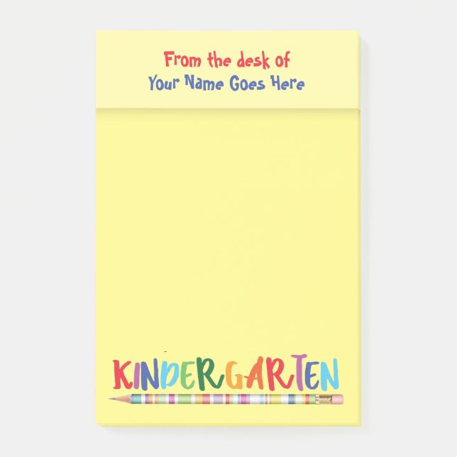 Post-it® Professeurs jardin d'enfants Nom du bureau crayon  (Devant)