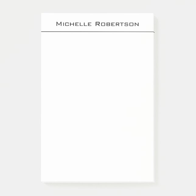 Post-it® Professional Minimalist Plain Simple Modern Name (Devant)