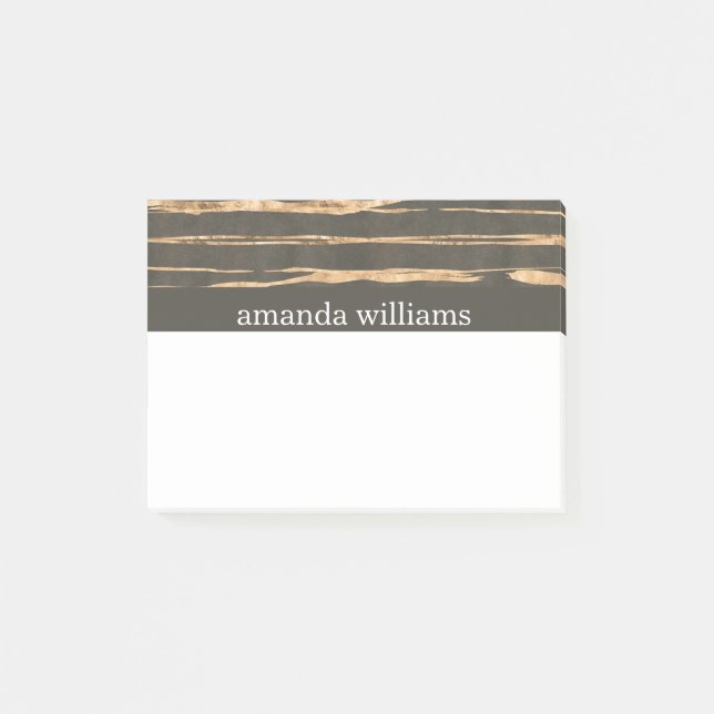 Post-it® Professionnel chic de feuille d'or de Faux (Devant)