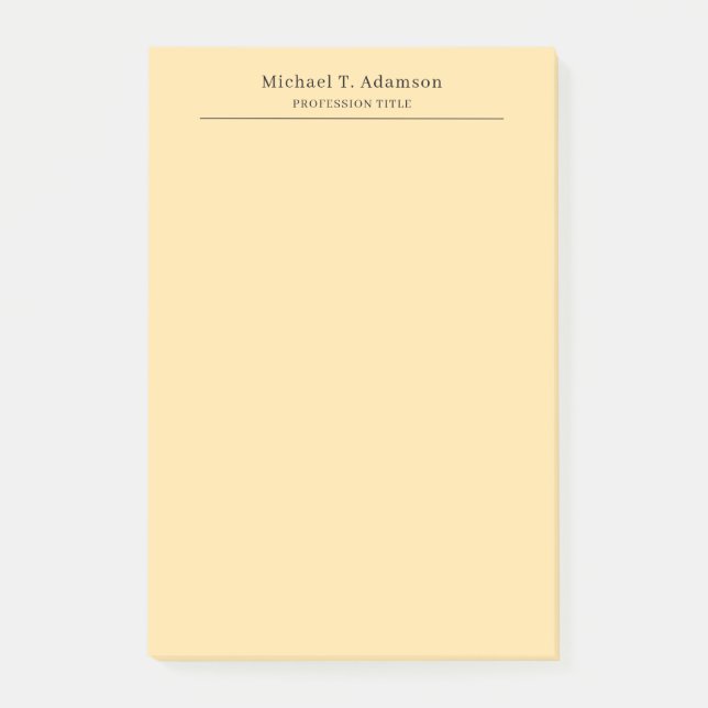 Post-it® Professionnel Élégant Moderne Beige Uni (Devant)