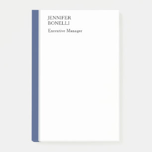 Post-it® Professionnel minimaliste moderne bleu blanc