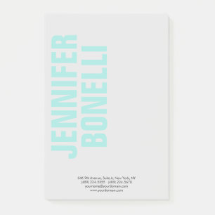Post-it® Professionnel minimaliste moderne bold nom bleu