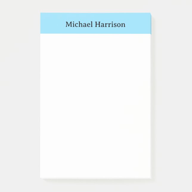 Post-it® Professionnel Minimaliste Plat Bleu Blanc (Devant)