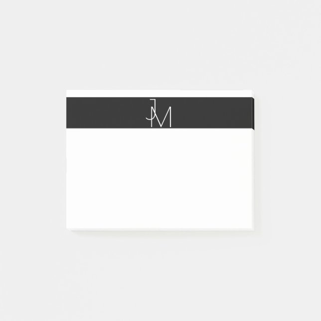Post-it® Professionnel moderne minimaliste de monogramme (Devant)
