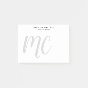 Post-it® Professionnel Moderne Monogramme Minimaliste