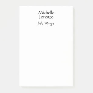 Post-it® Professionnel Moderne Simple Noir & Blanc