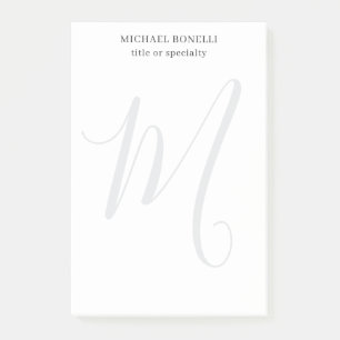 Post-it® Professionnel Plain Moderne Minimaliste Monogrammé