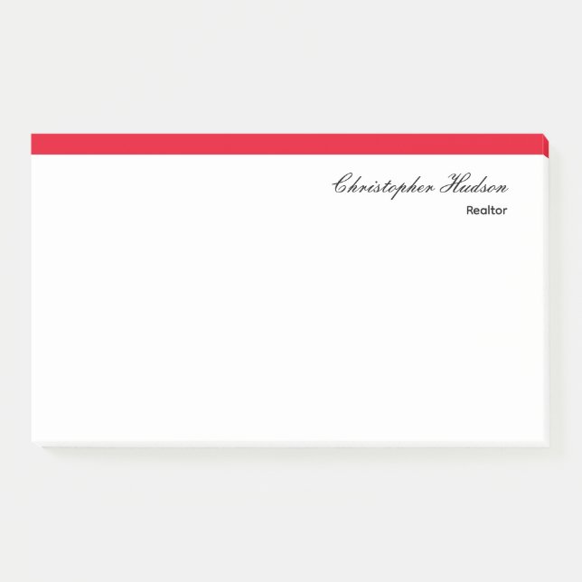 Post-it® Professionnel Simple Immobilier simple Rouge Blanc (Devant)