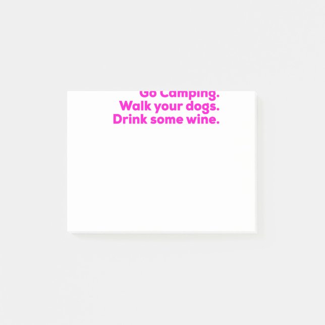 Post-it® Profondément satisfait drôle campant de vin de (Devant)