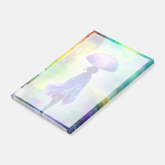 Post-it® Promenade colorée sous la pluie (Incliné)