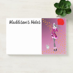 Post-it® Promeneur de chien mignon personnalisé Feuilles d'