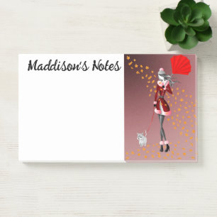 Post-it® Promeneur de chien mignon personnalisé Feuilles d'