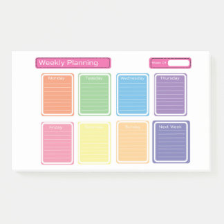 Post-it® Protection hebdomadaire multicolore de