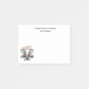 Post-it® Psychologue de l'école Eléphant mignon Citation Th