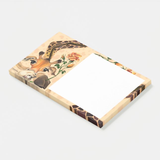 Post-it® Publier Funny Notes avec une Giraffe romantique (Incliné)