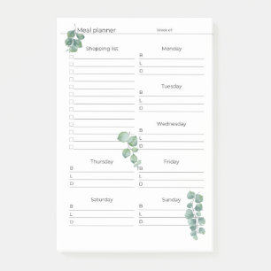 Post-it® Publier les notes 4"x6" Plan de repas hebdomadaire