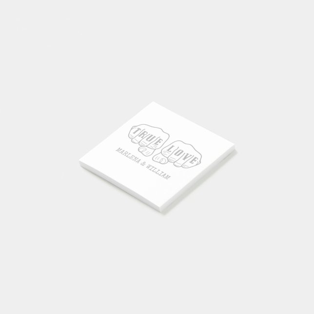 Post-it® Punk Rock Tattoo Mains True Love 1er Anniversaire (Incliné)