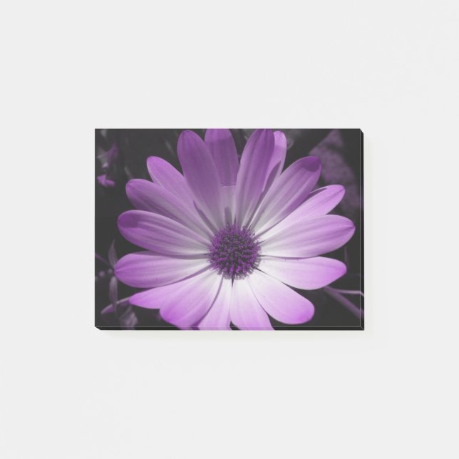 Post-it® Purple Daisy Flower Post il note Pad (Devant)
