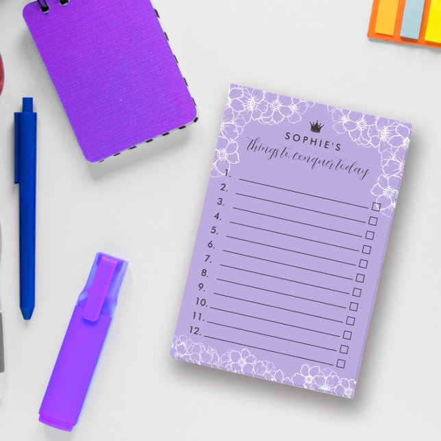 Post-it® Purple Floral princesse Couronne choses à conquéri (Créateur téléchargé)