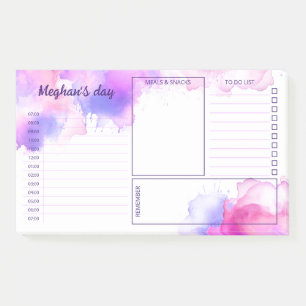 Post-it® Purple Fuchsia Aquarelle Stains Daily Planner