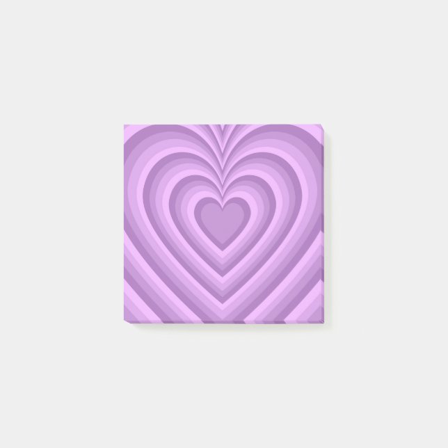 Post-it® Purple Hypnotique Coeur Motif Chic & Rétro (Devant)