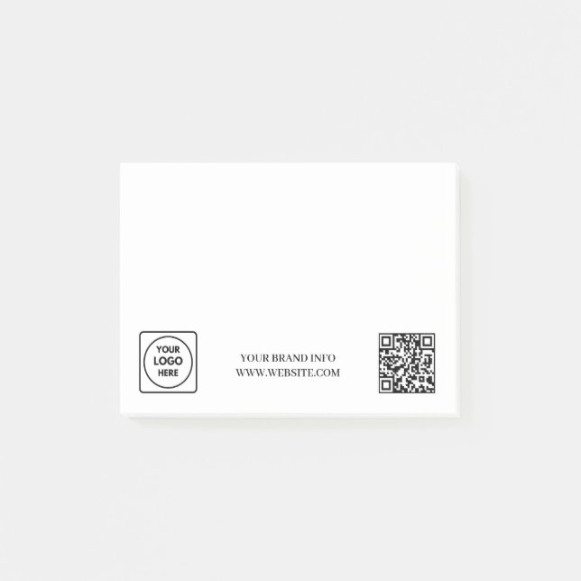 Post-it® QR code blanc | Conception de logo d'entreprise mi (Devant)