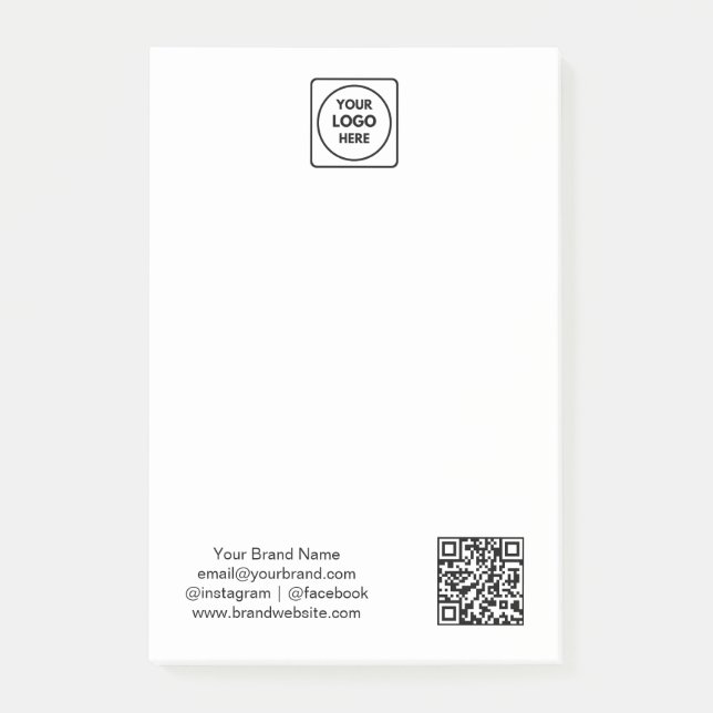 Post-it® QR code blanc | Conception de logo d'entreprise mi (Devant)