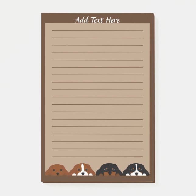 Post-it® Quatre Chien à chiots du roi Charles d'Espagne (Devant)