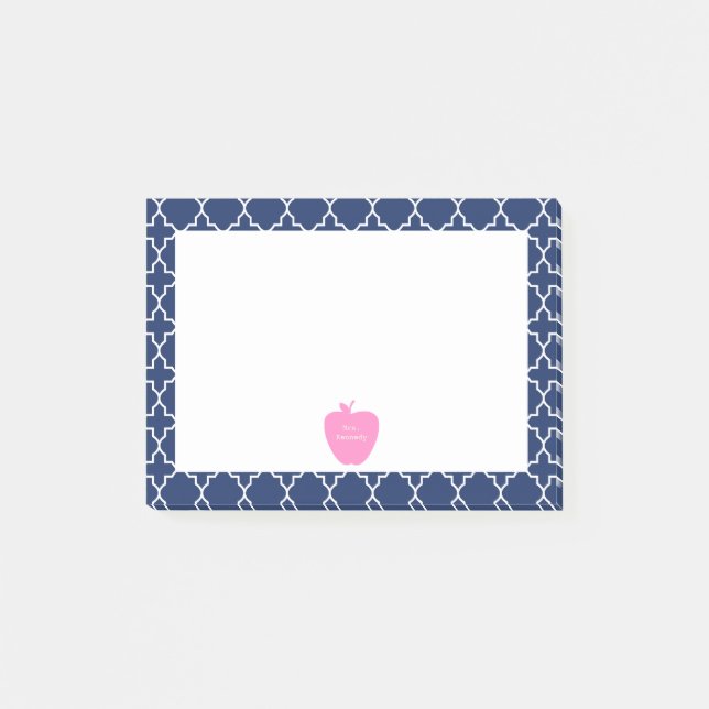 Post-it® Quatrefol de la marine d'Apple rose (Devant)
