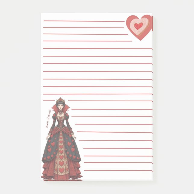 Post-it® Queen of Hearts Lined (Devant)