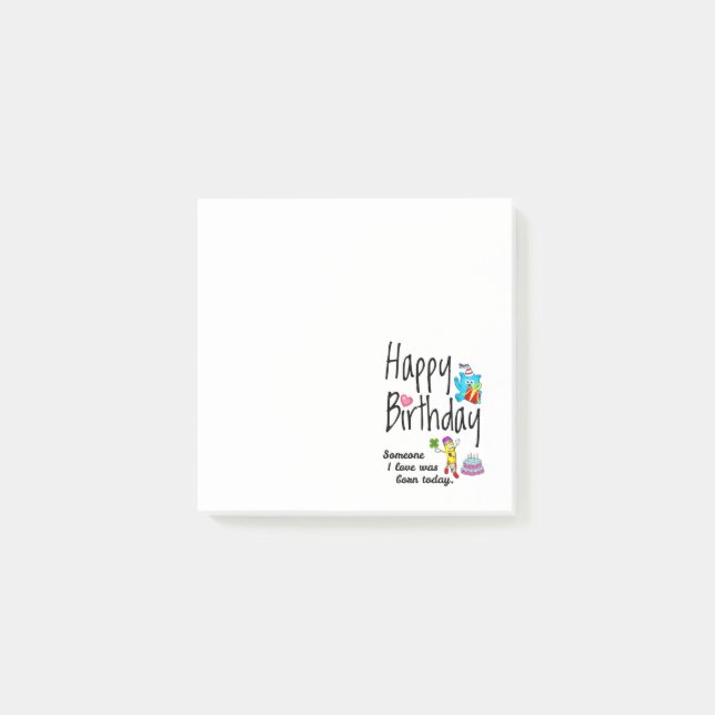 Post-it® Quelqu'un que j'aime est né aujourd'hui. Voeux d'a (Devant)