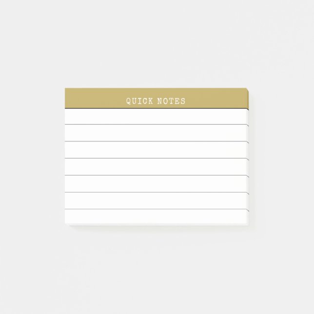 Post-it®  Quick Notes To Do Gold Border Minimalist Lined  (Devant)