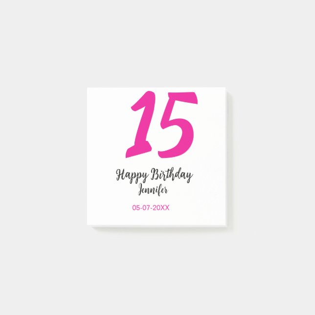 Post-it® quiencenera 15e anniversaire ajouter date année te (Devant)