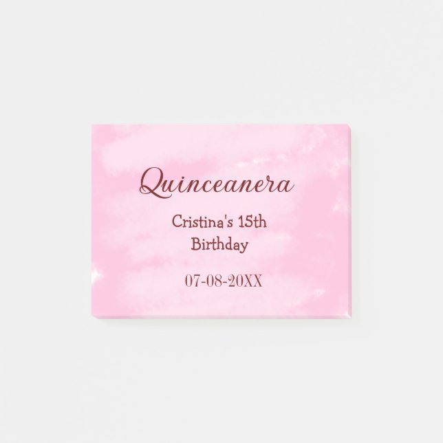 Post-it® Quinceanera anos 15e anniversaire ajouter nom text (Devant)