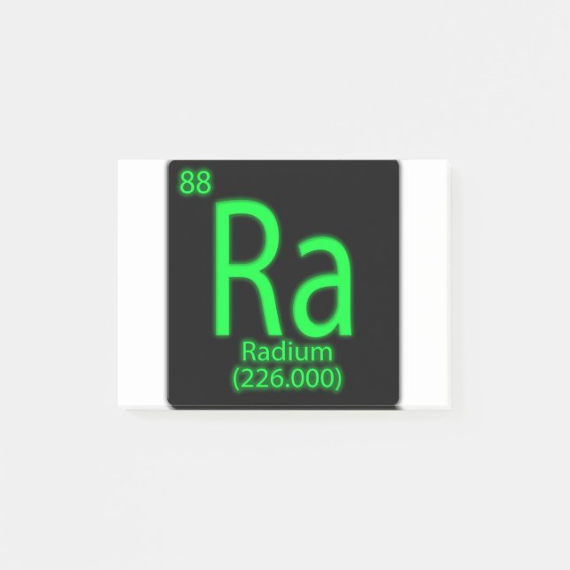 Post-it® Ra Radium brillant dans le noir. Le radium a été u (Devant)
